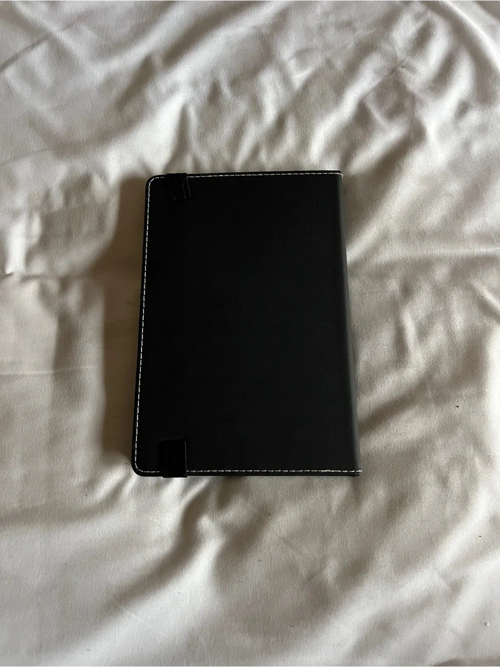 MGM HD Black Faux Leather Lined Notebook Journal 8.5x5.5 Elastic Closure